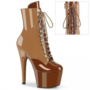 Pleaser Adore-1020DC Women's Heels Boots Brown | NZ BTFGXU