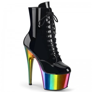 Pleaser Adore-1020RC Women's Heels Boots Black / Multicolor | NZ LKPFQX