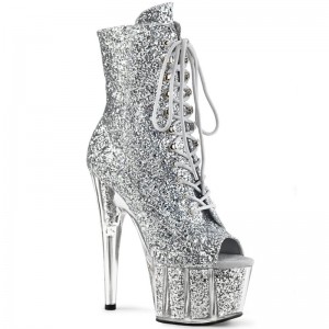 Pleaser Adore-1021G Women's Heels Boots Silver | NZ SQUYRO