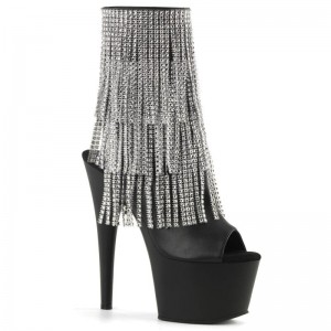 Pleaser Adore-1024RSF Women's Heels Boots Silver / Black | NZ MNGKQO