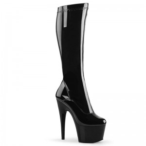 Pleaser Adore-2000 Women's Knee-high Boots Black | NZ KZXOHI