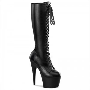Pleaser Adore-2023 Vegan Leather Women's Knee-high Boots Black | NZ OZPDUJ