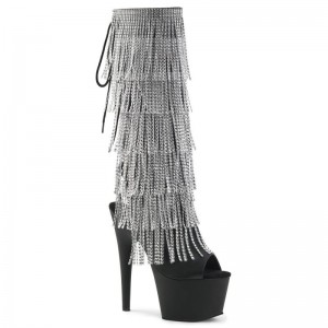 Pleaser Adore-2024RSF Vegan Leather Women's Knee-high Boots Black | NZ FDGBVK