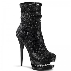 Pleaser Blondie-R-1009 Women's Heels Boots Black | NZ DINSER