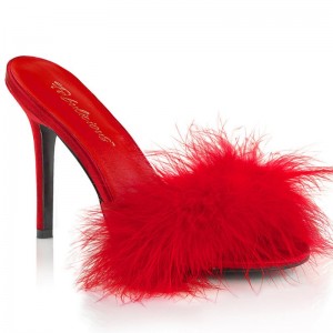 Pleaser Classique-01F Women's Slides Red | NZ ITCUDL