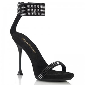 Pleaser Cupid-440 Vegan Leather Women's Heels Sandals Black | NZ IJSFDU