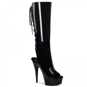 Pleaser Delight-2018 Women's Knee-high Boots Black | NZ FQONMX