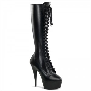 Pleaser Delight-2023 Vegan Leather Women's Knee-high Boots Black | NZ TQIXLF