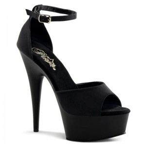 Pleaser Delight-618PS Women's Platform Heels Sandals Black | NZ YGXFAH