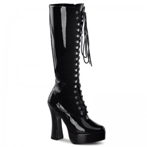Pleaser Electra-2020 Women's Knee-high Boots Black | NZ IFSUYG