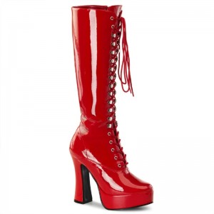 Pleaser Electra-2020 Women's Knee-high Boots Red | NZ IMEOKN