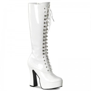 Pleaser Electra-2020 Women's Knee-high Boots White | NZ FMGNDK