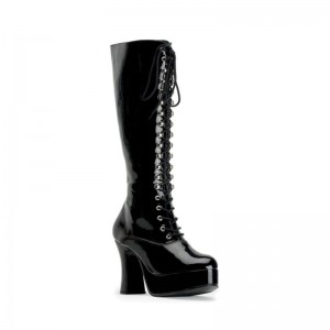 Pleaser Exotica-2020 Women's Knee-high Boots Black | NZ LWFNSY
