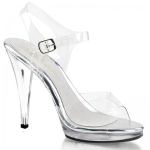 Pleaser Flair-408 Women's Heels Sandals Clear | NZ NJUSEZ