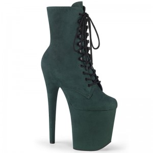 Pleaser Flamingo-1020FS Women's Heels Boots Green | NZ JVKNBH