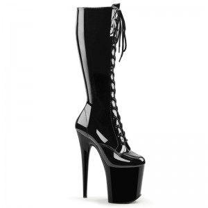 Pleaser Flamingo-2023 Women's Knee-high Boots Black | NZ XJFVGA