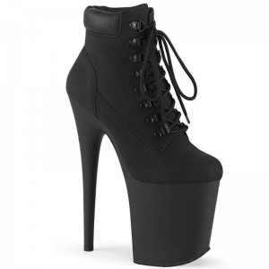 Pleaser Flamingo-800TL-02 Vegan Leather Women's Heels Boots Black | NZ POSTFC