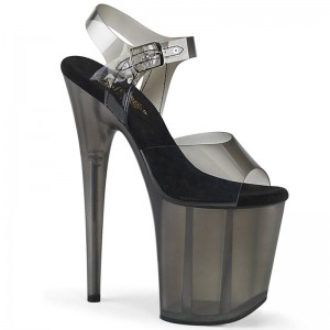 Pleaser Flamingo-808N-T Women's Platform Heels Sandals Black / Grey | NZ SQTZNA