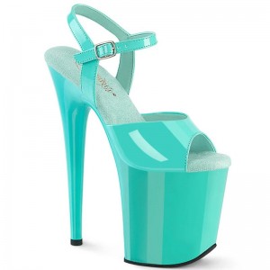 Pleaser Flamingo-809 Women's Platform Heels Sandals Light Turquoise | NZ XYVWJA