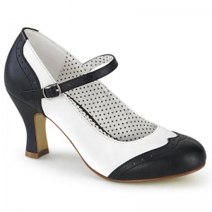 Pleaser Flapper-25 Women's Pumps Black / White | NZ YMJDGI