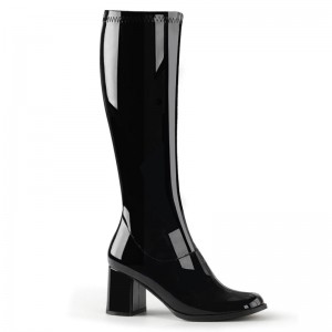 Pleaser Gogo-300 Women's Knee-high Boots Black | NZ EKCTGI