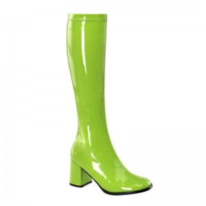 Pleaser Gogo-300 Women's Knee-high Boots Green | NZ CANGDI