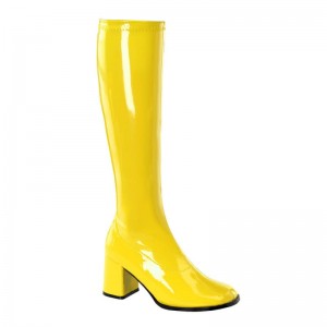 Pleaser Gogo-300 Women's Knee-high Boots Yellow | NZ JCQNIM