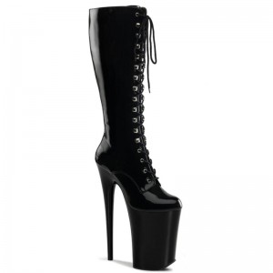 Pleaser Infinity-2020 Women's Knee-high Boots Black | NZ ZHDVIT