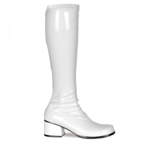 Pleaser Retro-300 Women's Knee-high Boots White | NZ HXYZMI