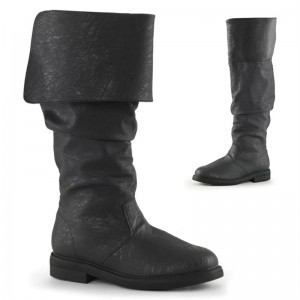 Pleaser Robinhood-100 Vegan Leather Women's Knee-high Boots Black | NZ NSKFQJ