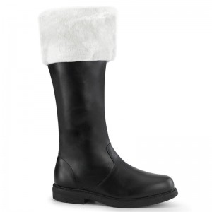 Pleaser Santa-108 Women's Knee-high Boots Black / White | NZ QTKDFJ