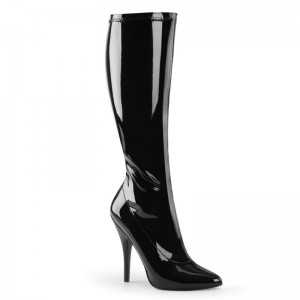 Pleaser Seduce-2000 Women's Knee-high Boots Black | NZ IYROFB