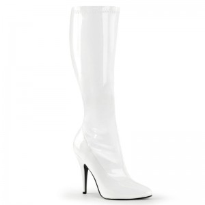 Pleaser Seduce-2000 Women's Knee-high Boots White | NZ IXBHWR
