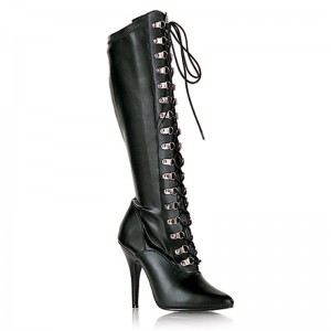 Pleaser Seduce-2024 Vegan Leather Women's Knee-high Boots Black | NZ BJKVTQ