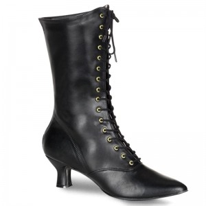 Pleaser Victorian-120 Women's Heels Boots Black | NZ HSQPNG
