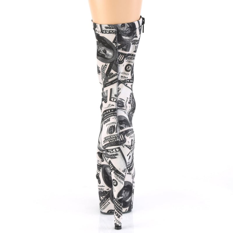 Pleaser Adore-1002DP Women's Heels Boots White / Black | NZ VNZFTY