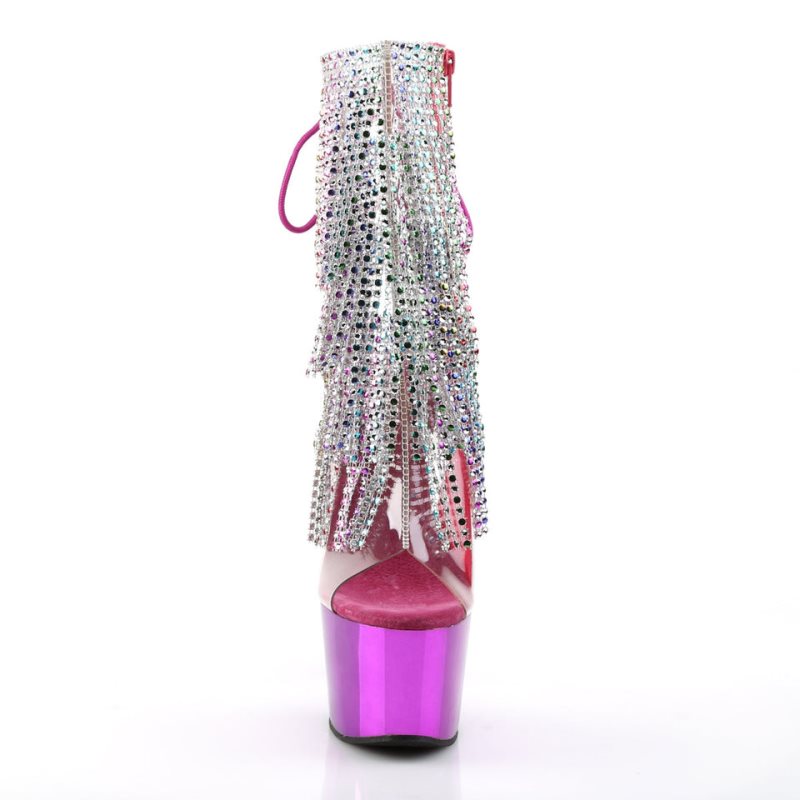 Pleaser Adore-1017RSF Women's Heels Boots Clear / Pink | NZ OXLZRA