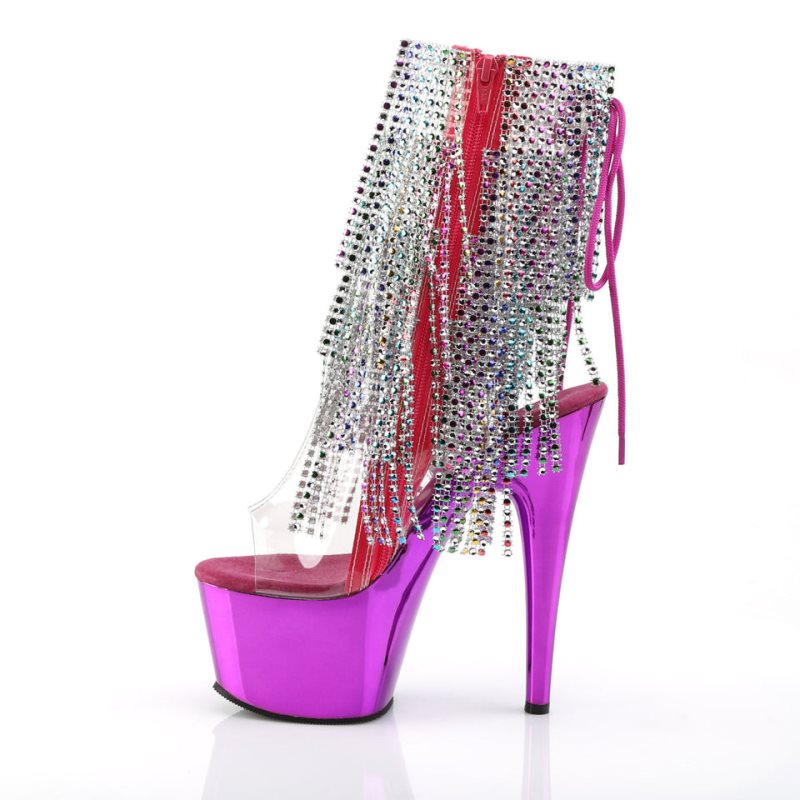 Pleaser Adore-1017RSF Women's Heels Boots Clear / Pink | NZ OXLZRA