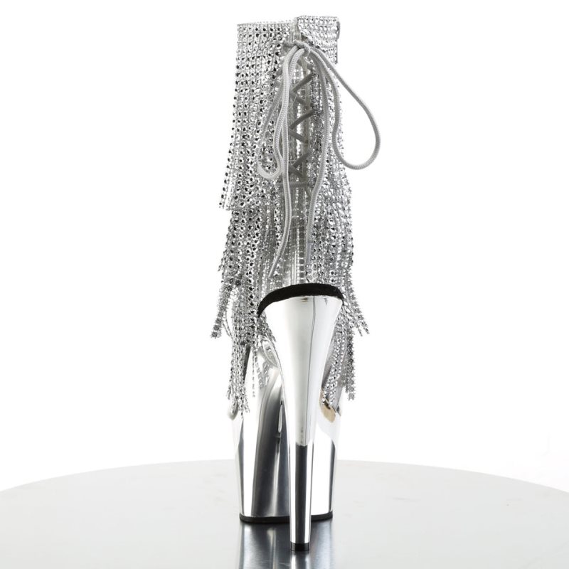 Pleaser Adore-1017RSF Women's Heels Boots Clear / Silver | NZ NQEIZJ