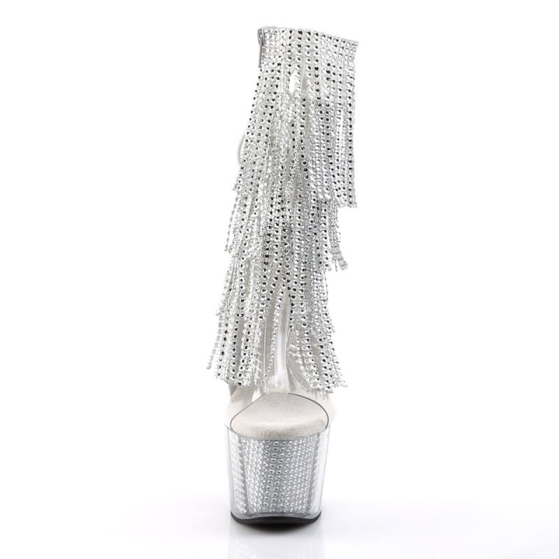 Pleaser Adore-1017SRS Women's Heels Boots Clear / Silver | NZ TYDHAL