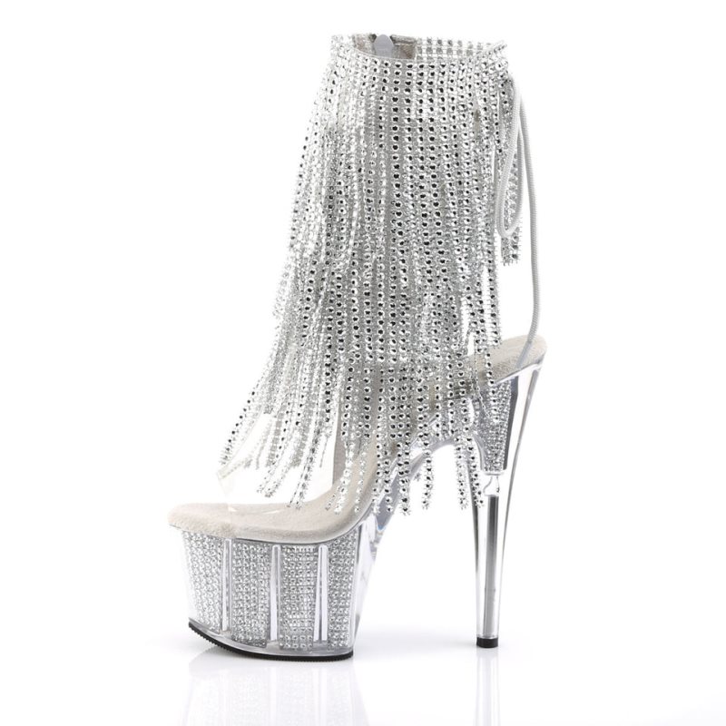 Pleaser Adore-1017SRS Women's Heels Boots Clear / Silver | NZ TYDHAL
