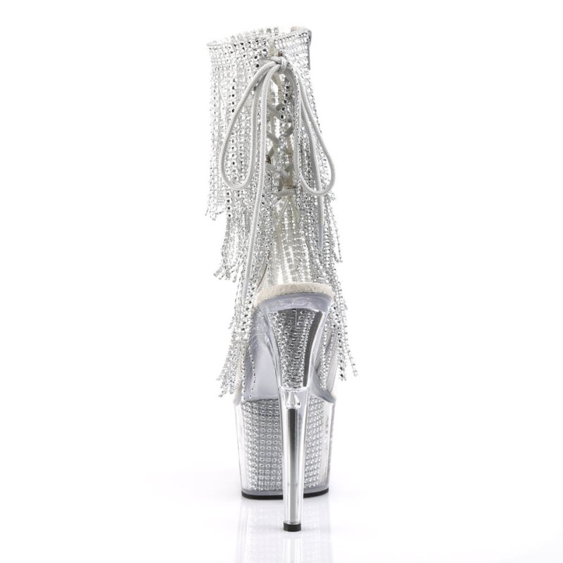Pleaser Adore-1017SRS Women's Heels Boots Clear / Silver | NZ TYDHAL
