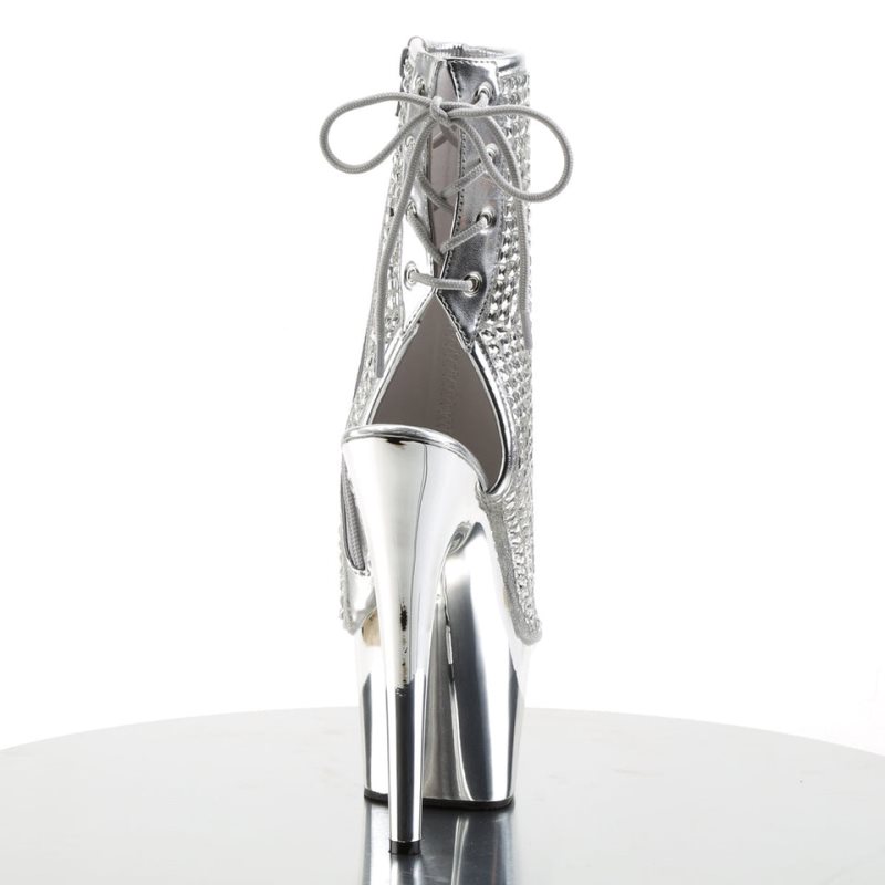Pleaser Adore-1018DCS Women's Heels Boots Silver | NZ XSJFLG