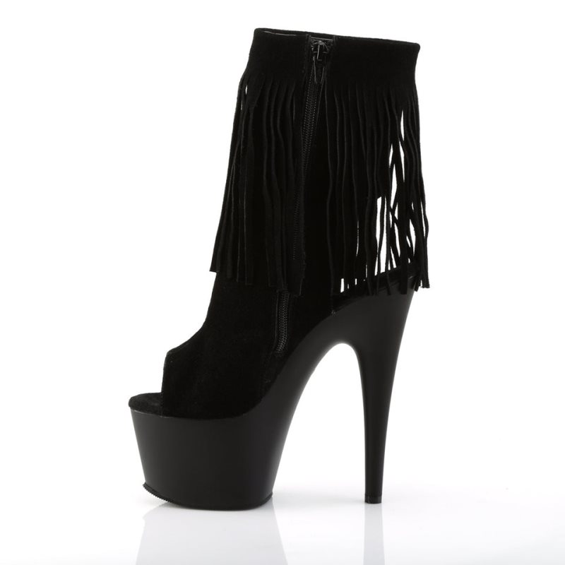 Pleaser Adore-1019 Suede Women's Heels Boots Black | NZ XSEYIP