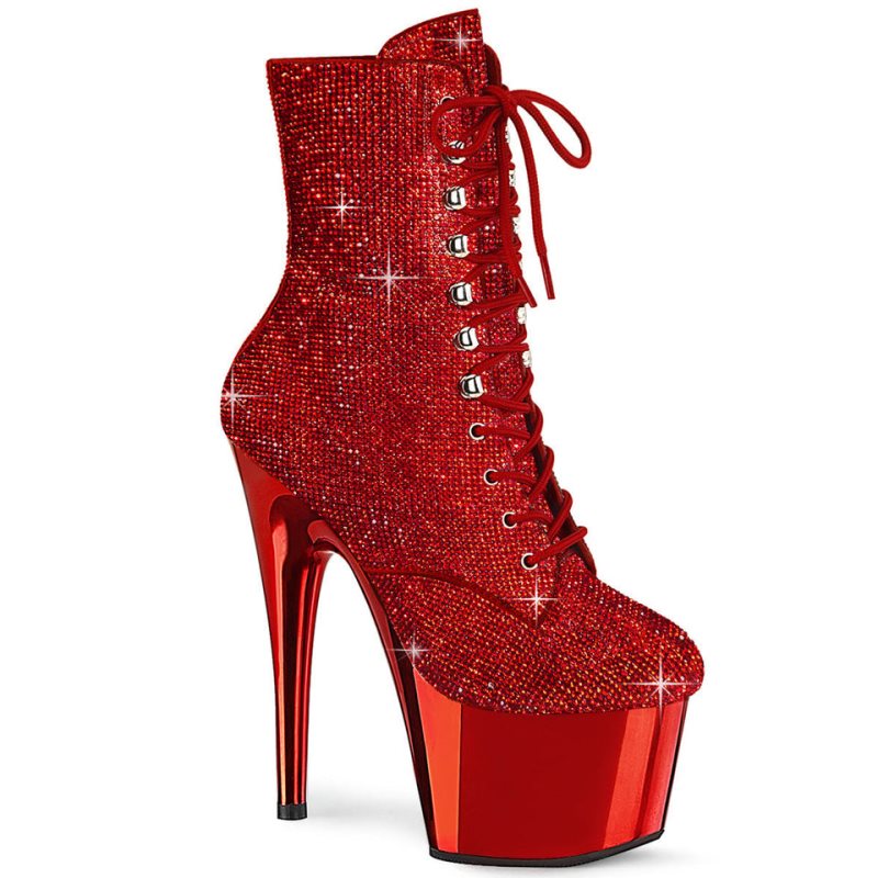 Pleaser Adore-1020CHRS Women\'s Heels Boots Red | NZ OLDABT