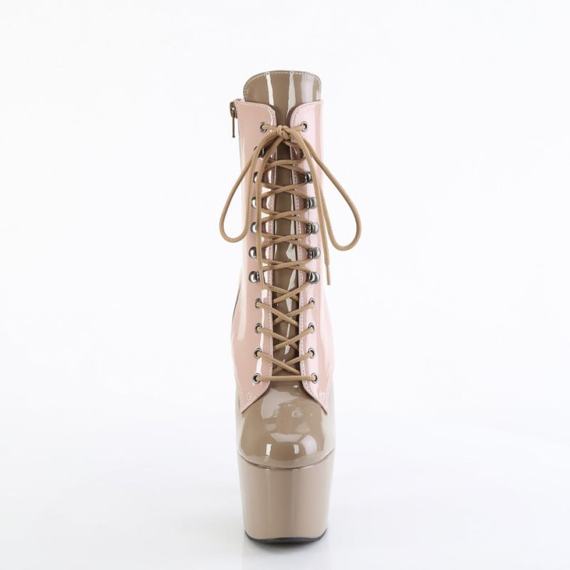 Pleaser Adore-1020DC Women's Heels Boots Beige / Brown | NZ XEPWOF