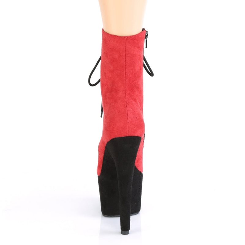 Pleaser Adore-1020FSTT Women's Heels Boots Red / Black | NZ NESIRD