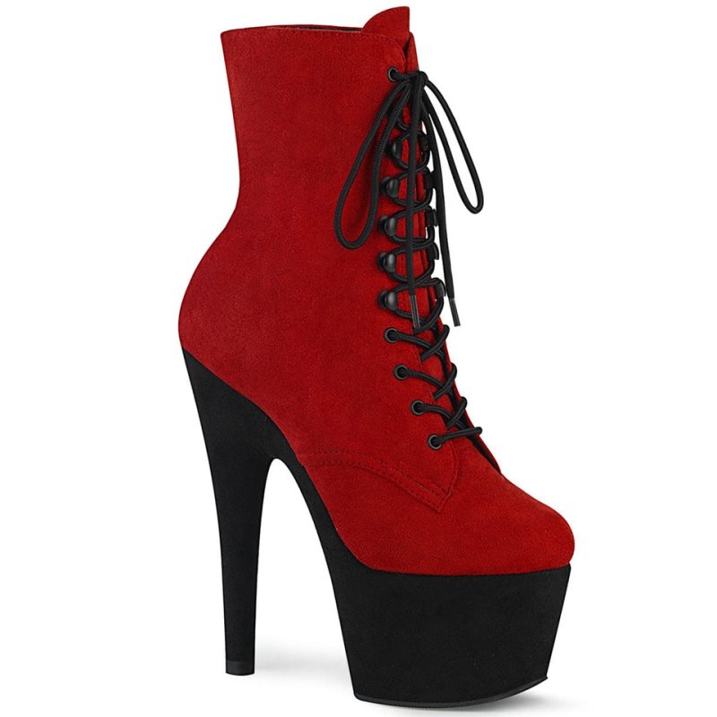 Pleaser Adore-1020FSTT Women\'s Heels Boots Red / Black | NZ NESIRD