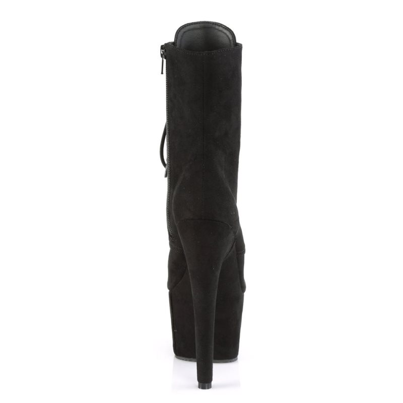 Pleaser Adore-1020FS Faux Suede Women's Heels Boots Black | NZ JCXZEI
