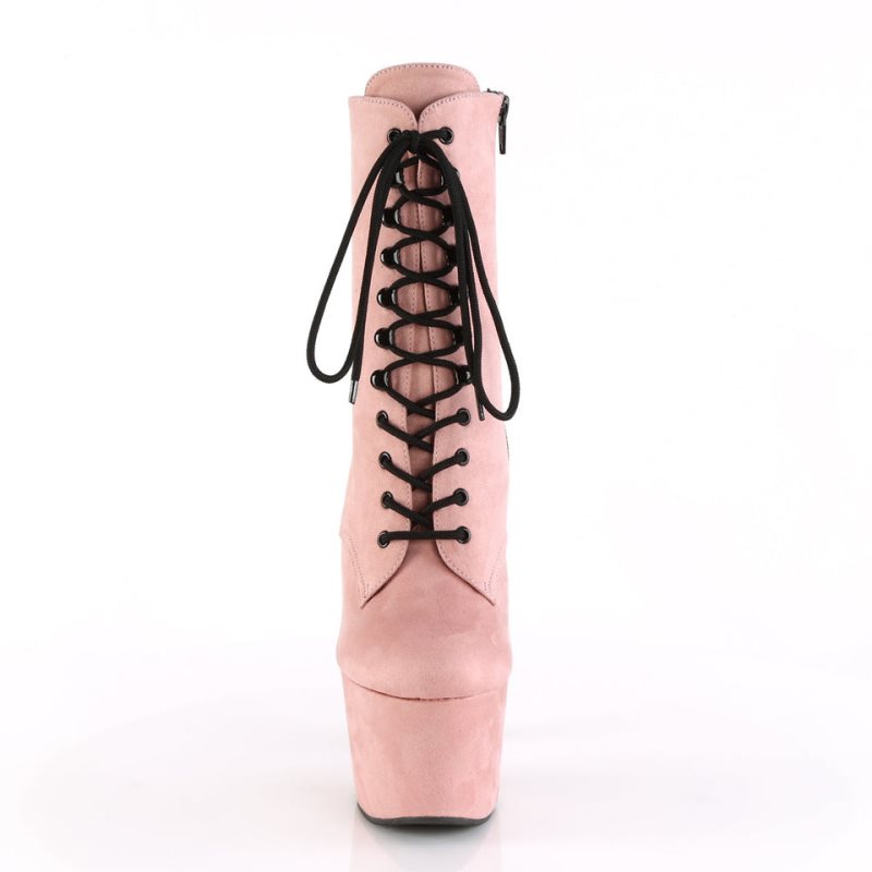 Pleaser Adore-1020FS Faux Suede Women's Heels Boots Pink | NZ SMQABG
